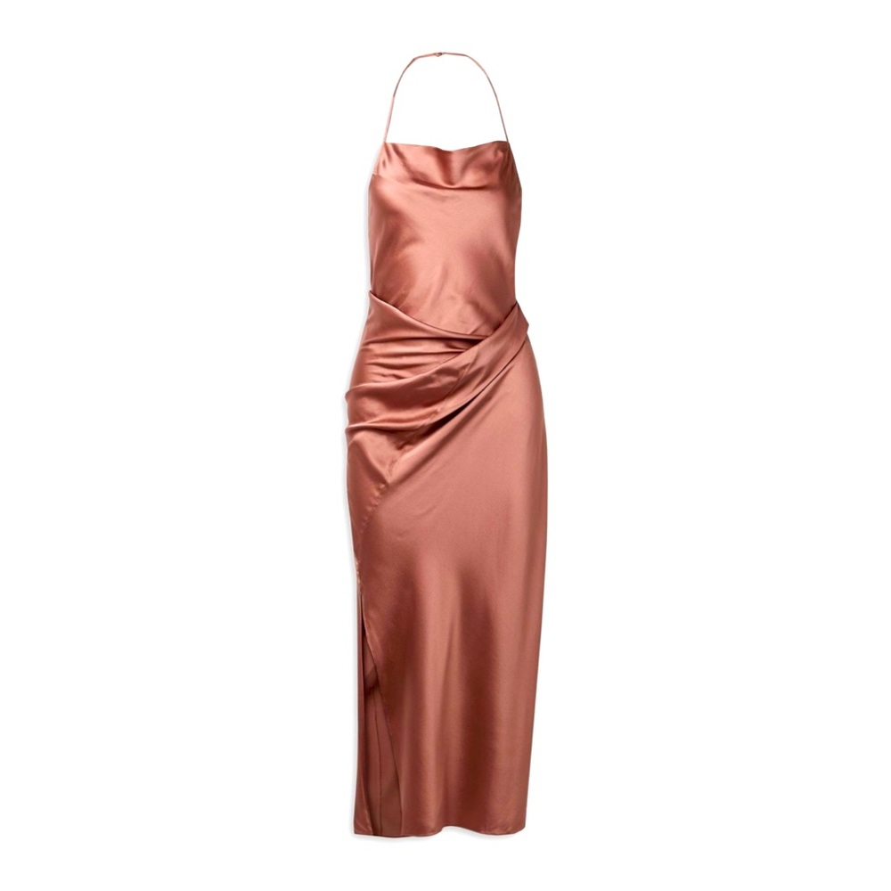 NWT Helmut Lang Draped Halterneck Midi Dress Sz 2